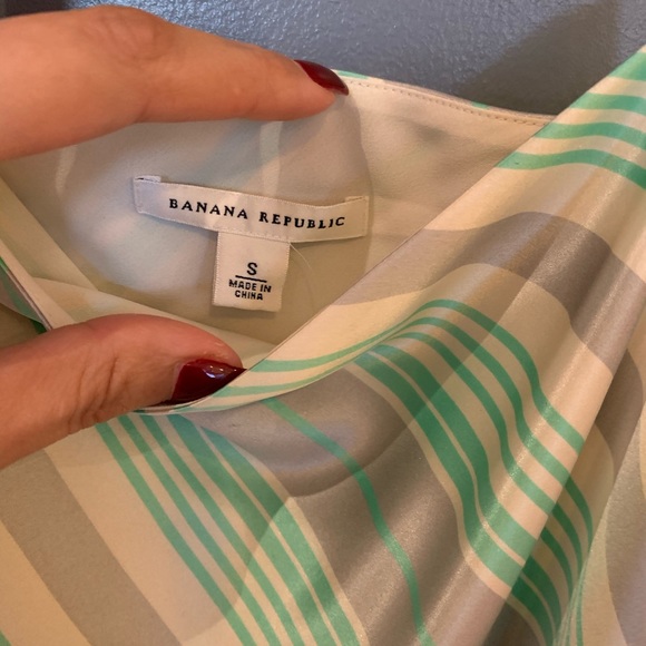 Banana Republic Stripe Tank Green Size Small - Picture 2 of 4